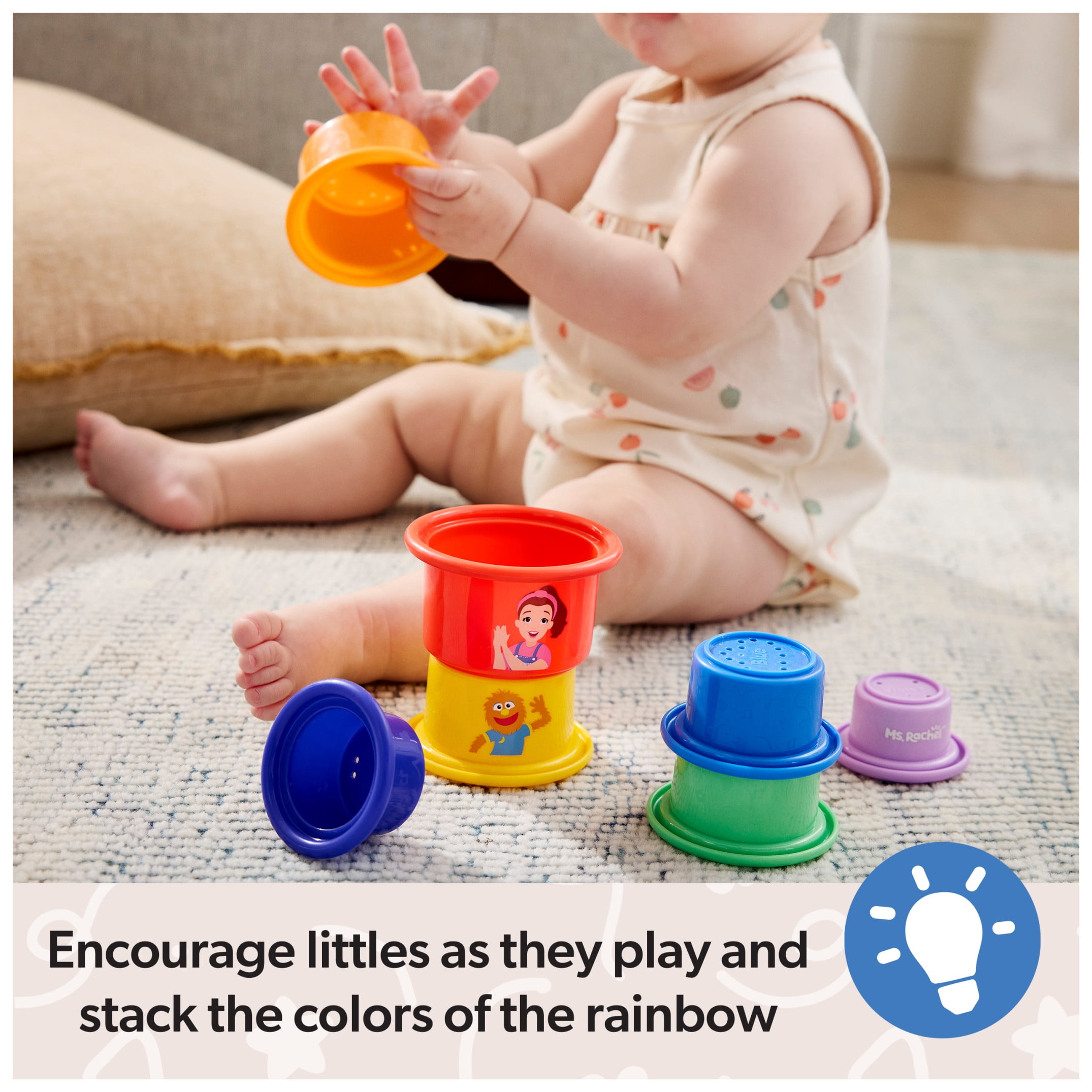 Ms. Rachel Rainbow Stacking Cups 7-Pack, For Kids Ages 6+ Months