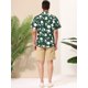thumbnail image 5 of Lars Amadeus Camisa tropical de playa con botones y manga corta con estampado floral hawaiano para hombre Verde blanco XL, 5 of 6