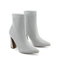 thumbnail image 2 of DREAM PAIRS Women's Elegant Crystal-Embellished Sock Boots with Chunky Heel, 2 of 8