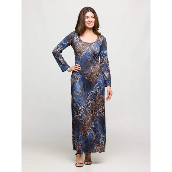 Womens Animal Print Maxi Dress