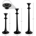 thumbnail image 2 of Black Iron Taper Candle Holder - Set of 3 Decorative Candle Stand - Candlestick Holder for Wedding, Dinning, Party, 2 of 14
