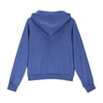 thumbnail image 5 of YunPes Children's Girls Turtleneck Hooded Sweatshirt with Thumb Holes Comfortable Casual Solid Color 4-12 Years Old Kids, 5 of 9