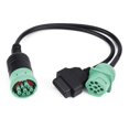 thumbnail image 1 of Adaptador para camión, J1939 Interfaz OBD2 de 9 pines Cable en Y para camión Adaptador OBDII Divisor en Y para camión 16 pines macho a hembra, Cable en Y para camión con interfaz OBD2 de 9 pines - J19, 1 of 5