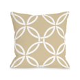 thumbnail image 1 of One Bella Casa 74681PL16O 16 x 16 Pouces Entrelacés Cercles Coussin Extérieur - Sable, 1 of 1