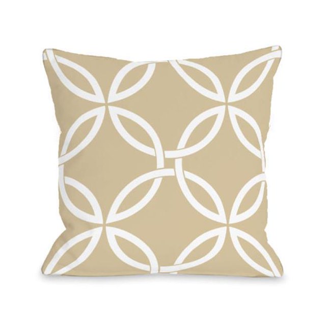 One Bella Casa 74681PL16O 16 x 16 Pouces Entrelacés Cercles Coussin Extérieur - Sable