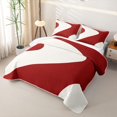 thumbnail image 3 of Homewish Wavy Stripes Twin Quilt Set,Abstract Artwork Twin Coverlet Set,Red,2pcs, 3 of 7