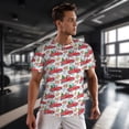 thumbnail image 3 of Wukai Watercolor Red Truck And Fir Tree Print Men's Short-Sleeved Mesh T-Shirt,Quick-Dry Short Sleeve Workout T-Shirt-XX-Large, 3 of 8