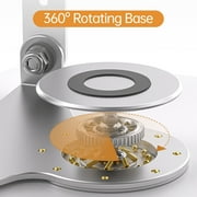 BISOFICE Book Stand for Reading, Adjustable Book Holder with 360° Rotating Base, Portable Foldable Desktop Riser for Laptop, Recipe, Textbook,Cookbook Stand