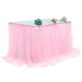 thumbnail image 1 of Table Tutu Skirt Home Textile Wedding Events Party Dining Decorations,Table Dress Birthday Party Halloween Dessert Table Solid mesh Pleated Table Cloth,450*76cm, 1 of 5