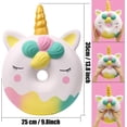 thumbnail image 2 of Donut gigante de unicornio de 13 pulgadas, blando y perfumado, de elevación lenta, para aliviar el estrés, para niños (blanco), 2 of 7