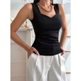 thumbnail image 6 of Womens Sleeveless V Neck Tank Tops Basic Tops Cap Sleeve T Shirt Tee Spring Summer Tops Casual Slim Fit Ribbed Top Black L, 6 of 9