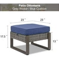 thumbnail image 2 of Heavy-Duty Multipurpose Outdoor Foot Stools - 250 LBS Capacity Wicker Ottomans with Woodgrain Frame for Patio, Porch & Backyard, 2 of 16