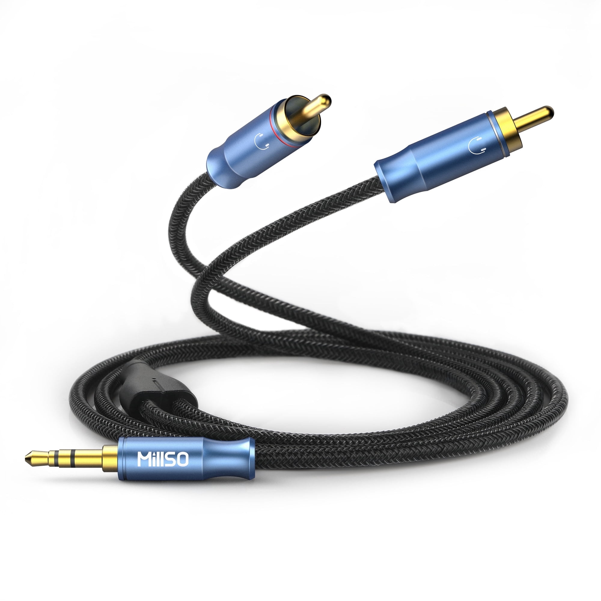 MillSO 3.5mm to RCA, RCA to 3.5mm (4 Feet) AUX Adapter Cable 1/8 to RCA Male Stereo Audio Cord for Connects a Smartphone, Tablet, or MP3 Player to a Speaker or Other RCA Device Nylon Braid – 4FT/1.2m