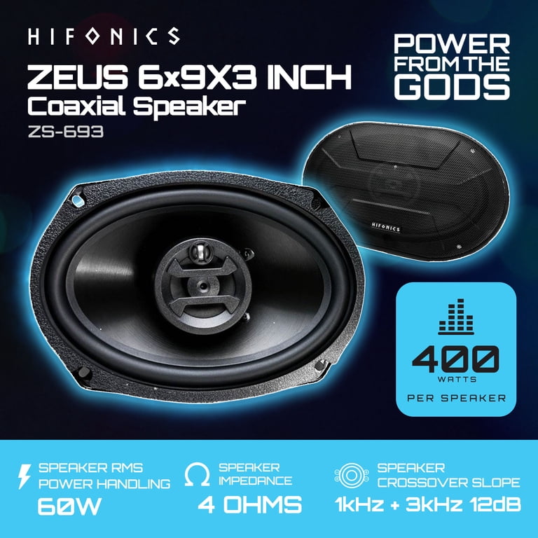 Hifonics ZS693 ZEUS 6x9 Inch Speakers, 800W RMS Power, 4 Ohm