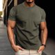 thumbnail image 1 of pstuiky camisetas camisas para hombre, Camiseta deportiva informal elástica de manga corta con cuello redondo para hombre, color liso camisetas de hombre xxxl, 1 of 6