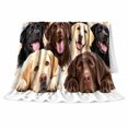thumbnail image 2 of Chocolate Black Yellow Lab Portrait Group Art autumn celebration, Playful Pet Portrait Pattern, Warm Flannel Blanket for Living Room and Bedroom, Dog Moms person's Day Gift, Pet Lover Home Decor, 2 of 9