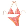thumbnail image 6 of Womens Reversible Bikini Sets Two Piece Swimsuit Printed Halter Bikini Top with Adjustable Tie and Triangle Bikini Bottom Beach Wear for Women, 6 of 6