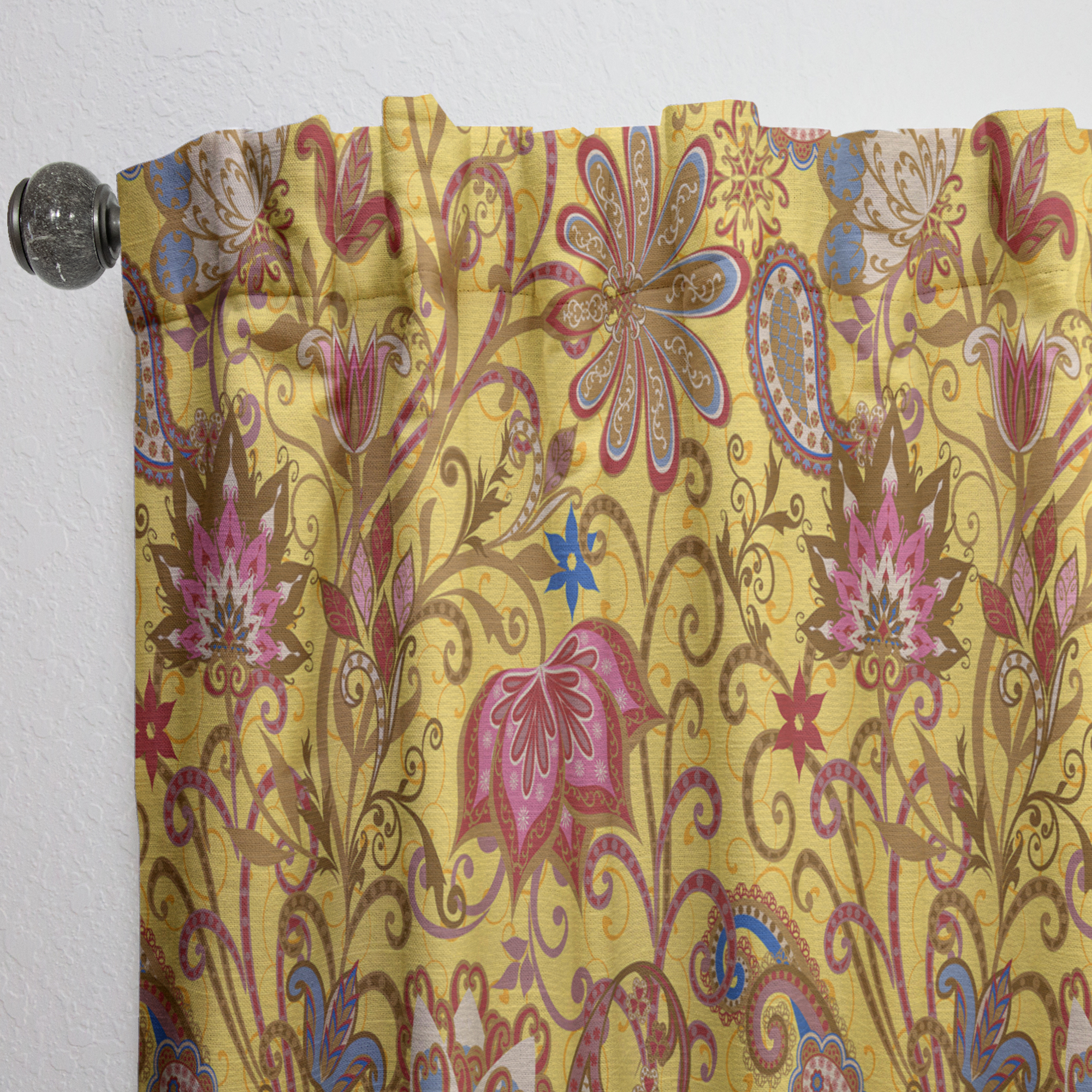 Designart 'Paisley Pattern V' Bohemian & Eclectic Curtain Panel