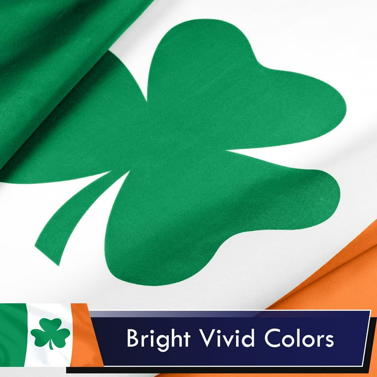 Ireland Irish Shamrock Flag Sticker Decal - 2 Pack, 3" X 2" Chrome Emblem For Car, Truck, Windows