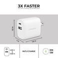thumbnail image 3 of Liquipel Powertek Woven 20W Combo Wall Charger - White, 3 of 8