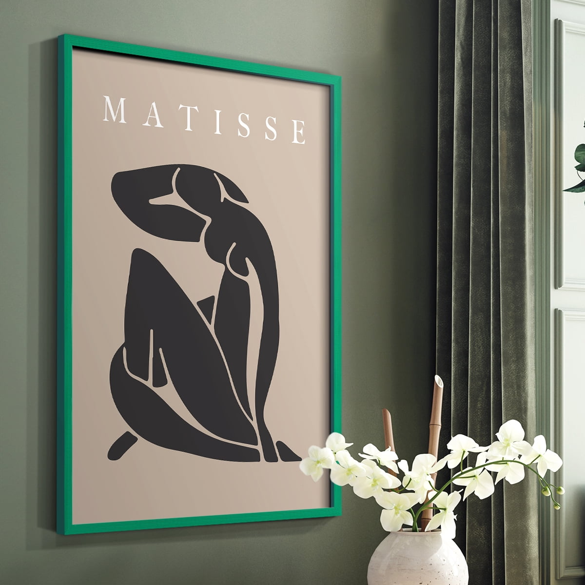 Matisse CCCLXXVIII in Green Solid Wood 22 x 28 Framed Print