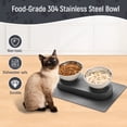 thumbnail image 5 of Marchul Elevated Stainless Steel Pet Food Bowl Detachable Double Cat Bowl Set with Non-Slip Mat for Cats Small Dogs, Black, 5 of 7