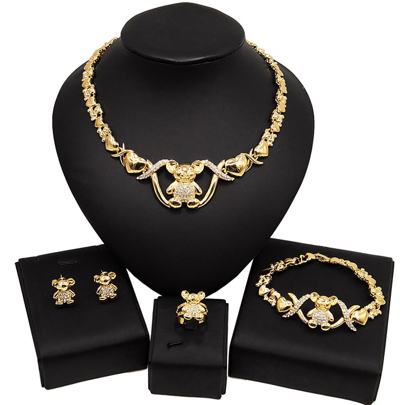 Gold Elephant Jewelry Set 14K Gold Jewelry Set Bridesmaid gold Jewelry Set XOXO Necklace Set For Women HUGS /& KISSES Necklace Set