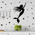 thumbnail image 2 of Adhesivos de pared con forma de sirena negra, silueta de sirena, PVC, 30 x 59 cm, 2 of 4