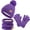 Purple, variant on Unisex Kids Winter Beanie Hat, Gloves and Scarf Set, Acrylic, Black, 3-9 Years