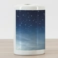 thumbnail image 3 of Night Ceramic Toothbrush Holder, Ombre Inspired Sky Vibrant Stars Universe Astronomy Exploration, Decorative Versatile Countertop for Bathroom, 4.5" X 2.7", Pale Blue Dark Blue, 3 of 4
