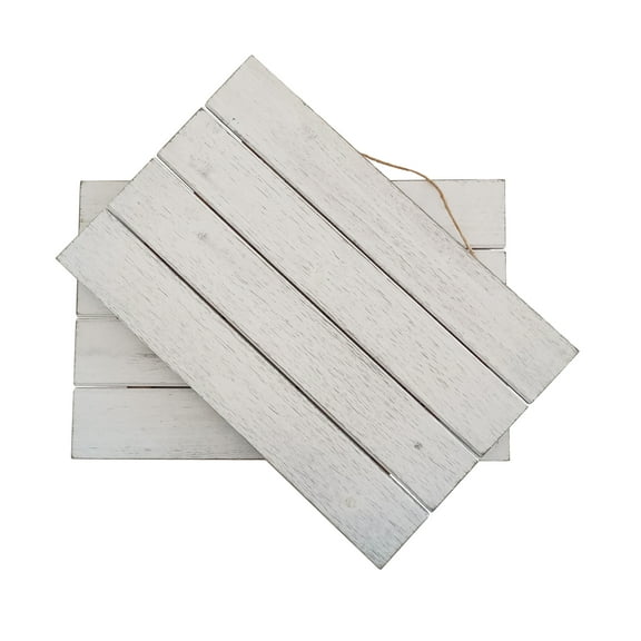 17" Whitewashed Plaque by Make Market - 2ct.