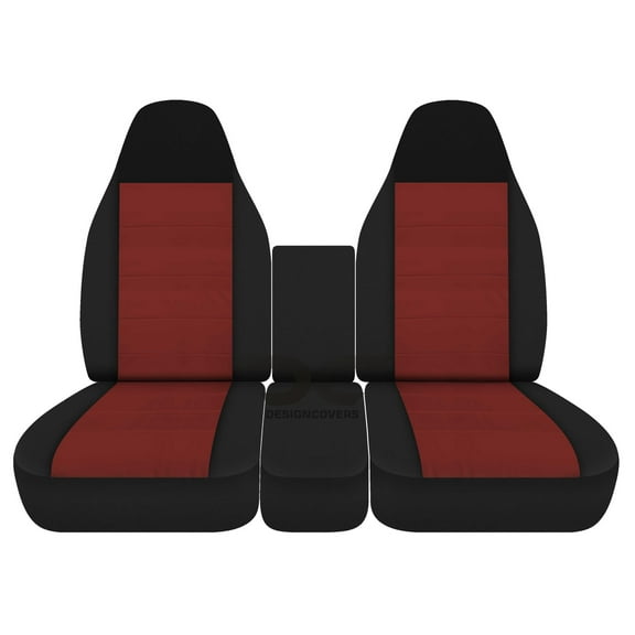 Fits 1994-2002 Dodge Ram Velour Seat Covers 40/20/40 w Int Seat Belt Console:Blk Burgundy