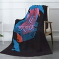 thumbnail image 3 of XMXT Throw Blankets, Brave Slogan Two Color Pattern Vintage Blue Bed Blanket for Bedroom Sofa, 50 x 70 inches Multicolor, 3 of 9