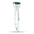thumbnail image 3 of SZUL Women's Emerald and Diamond Sparkle Ring in 10K White Gold, 3 of 5
