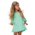 thumbnail image 1 of APRIL GIRL Robe de Demoiselle d'Honneur, Robe en Dentelle Manches 3/4 (Menthe, 6-7 Ans), 1 of 4