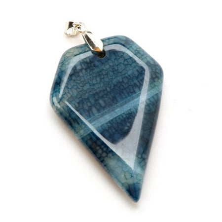 - Pendant Agate Stone Blue 56X40Mm
