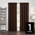 thumbnail image 2 of Eclipse Samara Solid Blackout Curtains, Single Curtain Panel, 63 Inch Long Blackout Curtains, 42" W x 63" L, Espresso, 2 of 8