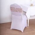 thumbnail image 6 of BalsaCircle 5 Rose Gold Geometric Sequined Stretchable Spandex Chair Sashes Wedding Party Events Tableware Decorations, 6 of 8