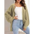 thumbnail image 2 of Cardigan Sweaters for Women Button-Down Long Sleeve Oversized Knit Outerwear Yellow Grey XXL, 2 of 4