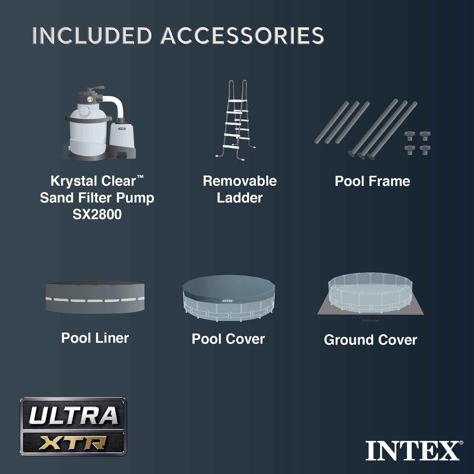 INTEX 24ft x 52in Ultra XTR Above Ground Swimming Pool, Floats (2 Pack), & Inflatable Cooler