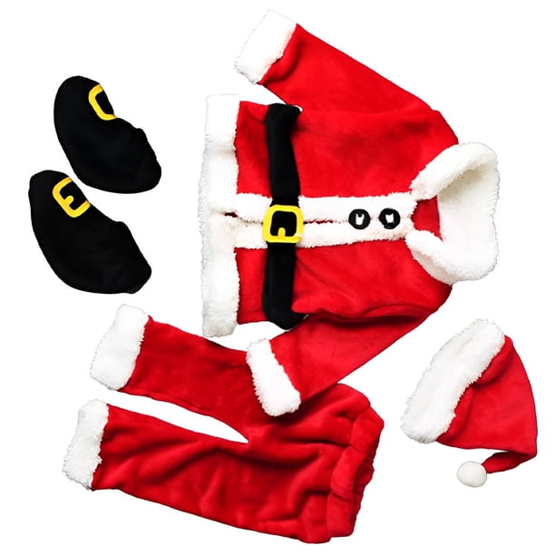 Qarigey Conjunto de traje de Papá Noel para niños pequeños, decoración de ropa interesante, vestido de Navidad adorable, trajes de Disfraces de disfraces