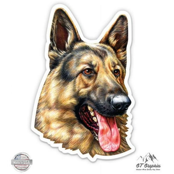 German Shepherd - 3" Vinyl Sticker - For Car Laptop I-Pad Phone Helmet Hard Hat - Waterproof Decal