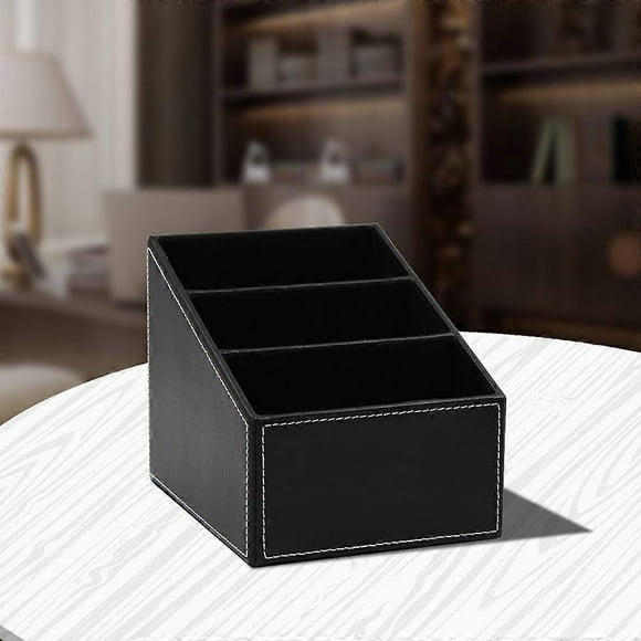 PU Leather TV Remote Control Holder, Caddy, Organizer, Storage, Stand (black)