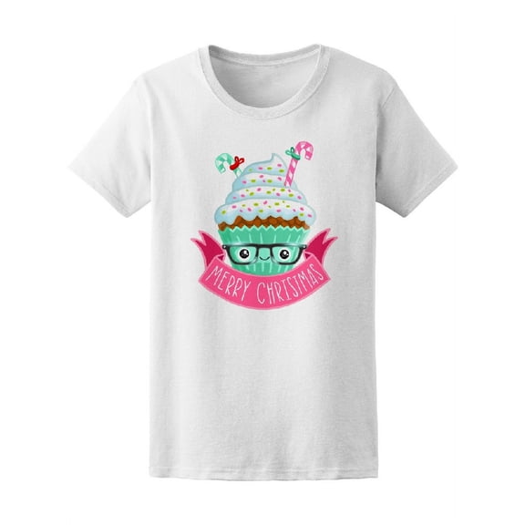 Hipster Christmas Cupcake Tee Women's -Image by Shutterstock