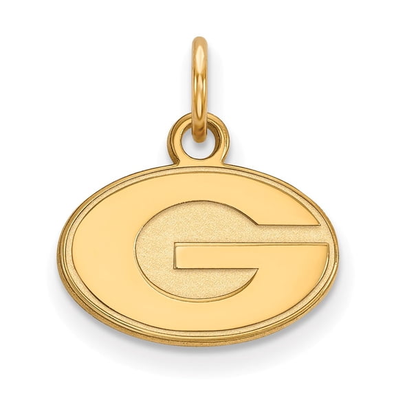 Yellow Sterling Silver Charm Pendant Georgia NCAA University Of 15 mm