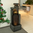 thumbnail image 3 of 42.91" H Water Fountain Outdoor Garden Waterfall Fountains Indoor Bowl Cascading Water Feature with Led Lights 4-Tier for Home Deck Patio Porch Yard Decor, 3 of 7