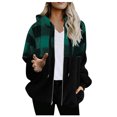 thumbnail image 2 of abrigo invierno mujer Fur Coats for Women,Winter Faux-Fur Zip Up Crop Jackets Casual Lapel Collar Warm Fleece Cardigan Plus Size Sweatshirt abrigos de invierno para mujer, 2 of 4