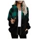 thumbnail image 2 of ICHUANYI Clearance Fashion Women's Zipper V-Neck Pullover Tops Long Sleeve Hooded Blouse Sweatshirt(Green, XL) ICHUANYI WER2023080915792, 2 of 5