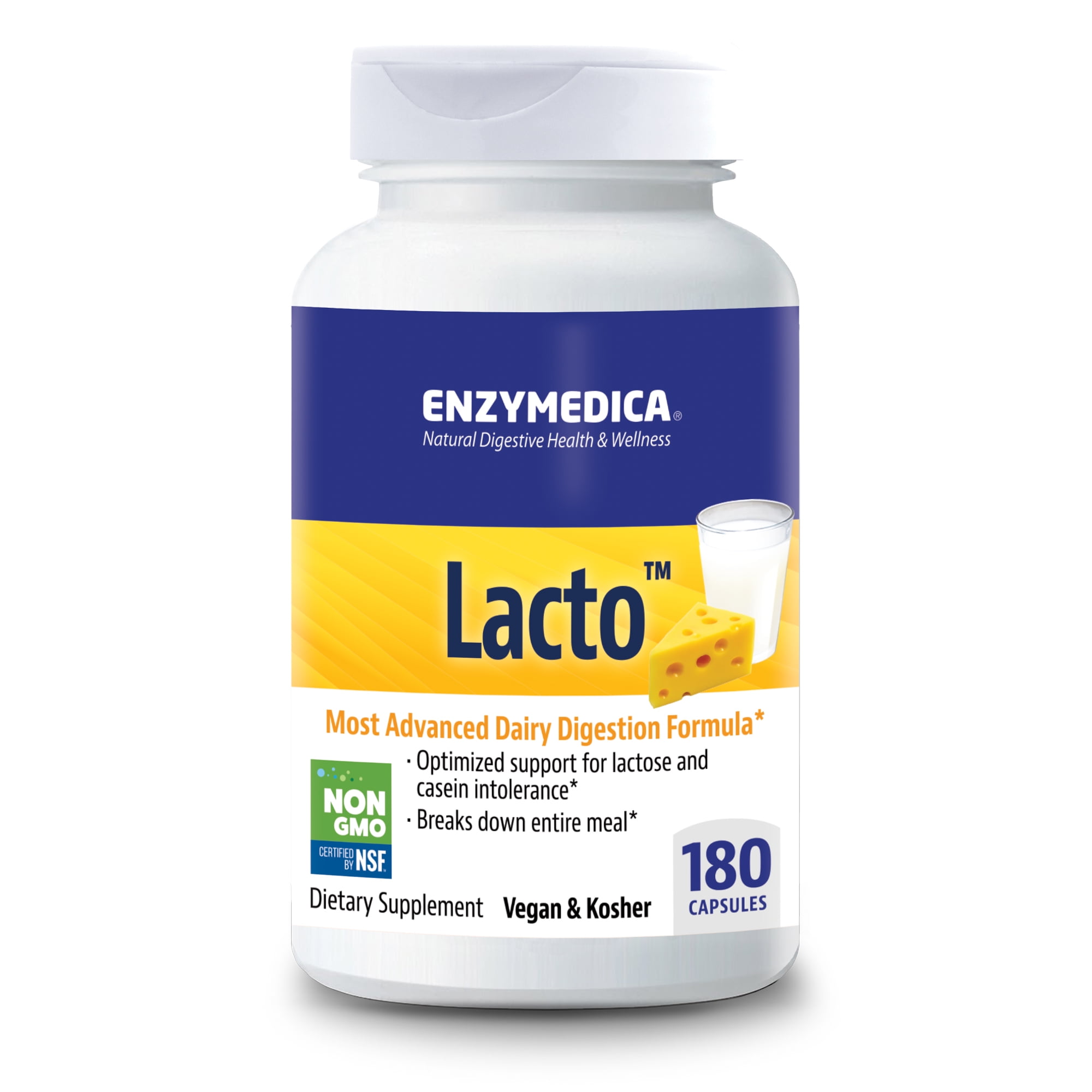 Enzymedica, Lacto, Enzyme Support for Digestive Relief From Lactose