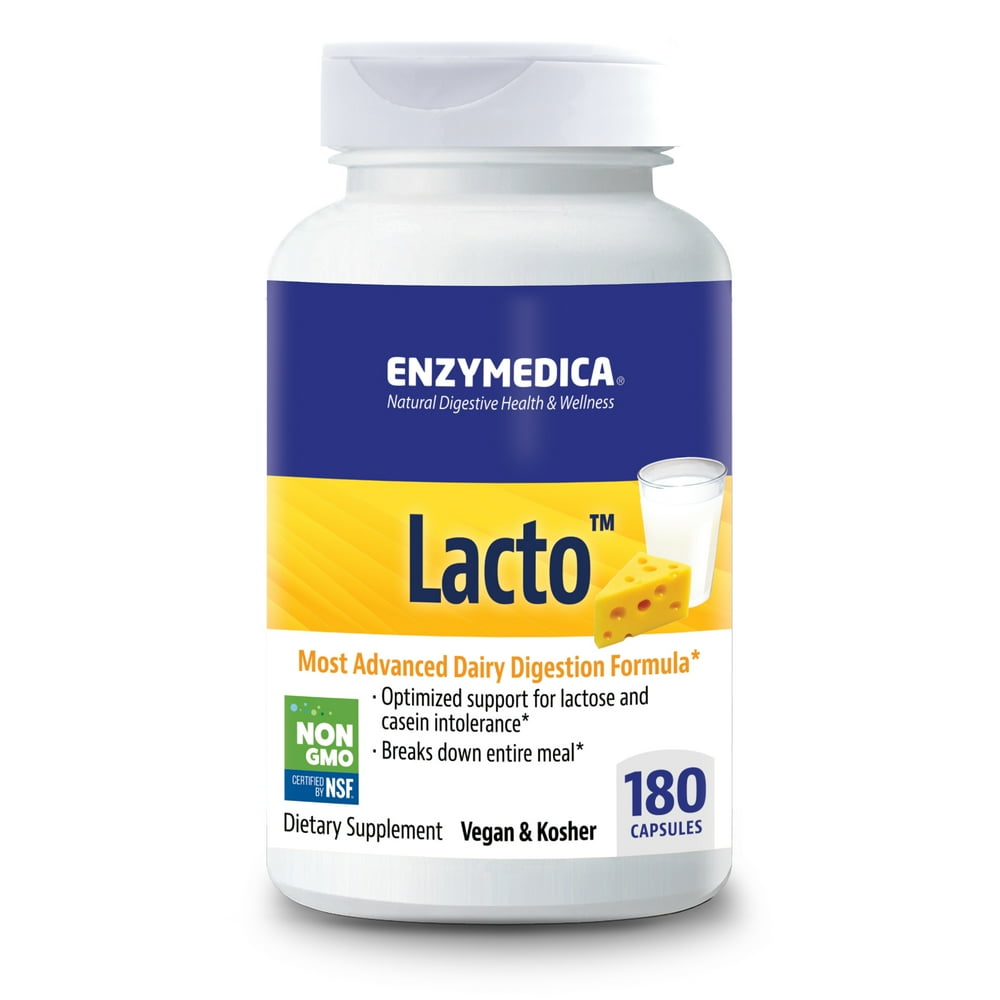 Enzymedica, Lacto, Enzyme Support for Digestive Relief From Lactose